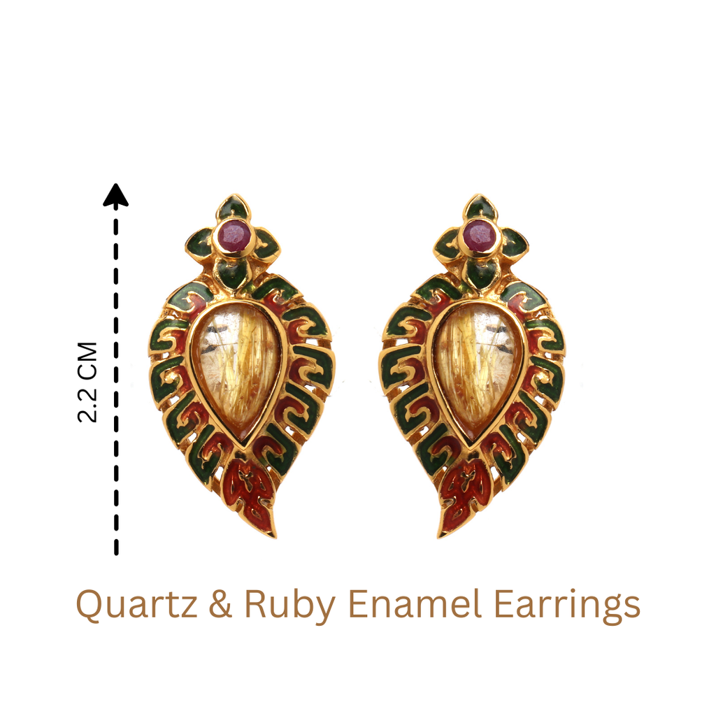 Gold plated sterling silver earrings featuring natural quartz