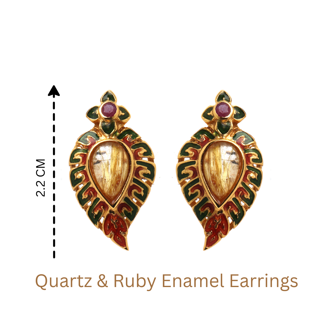 Gold plated sterling silver earrings featuring natural quartz
