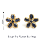 Blue Sapphire & White Sapphire Halo Stud Earrings in 18K Gold-Plated Sterling Silver