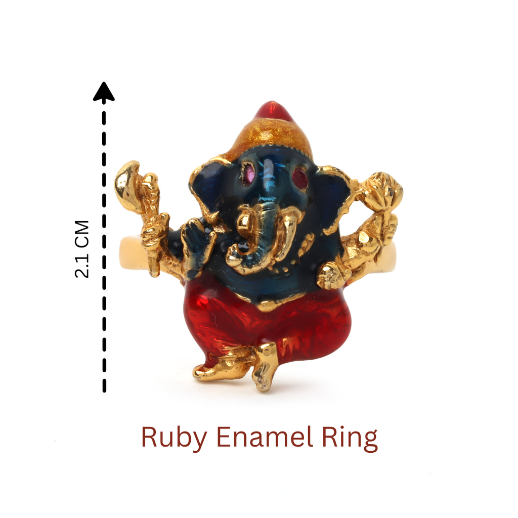 Artisan Ganesha jewelry ring made in Thailand
