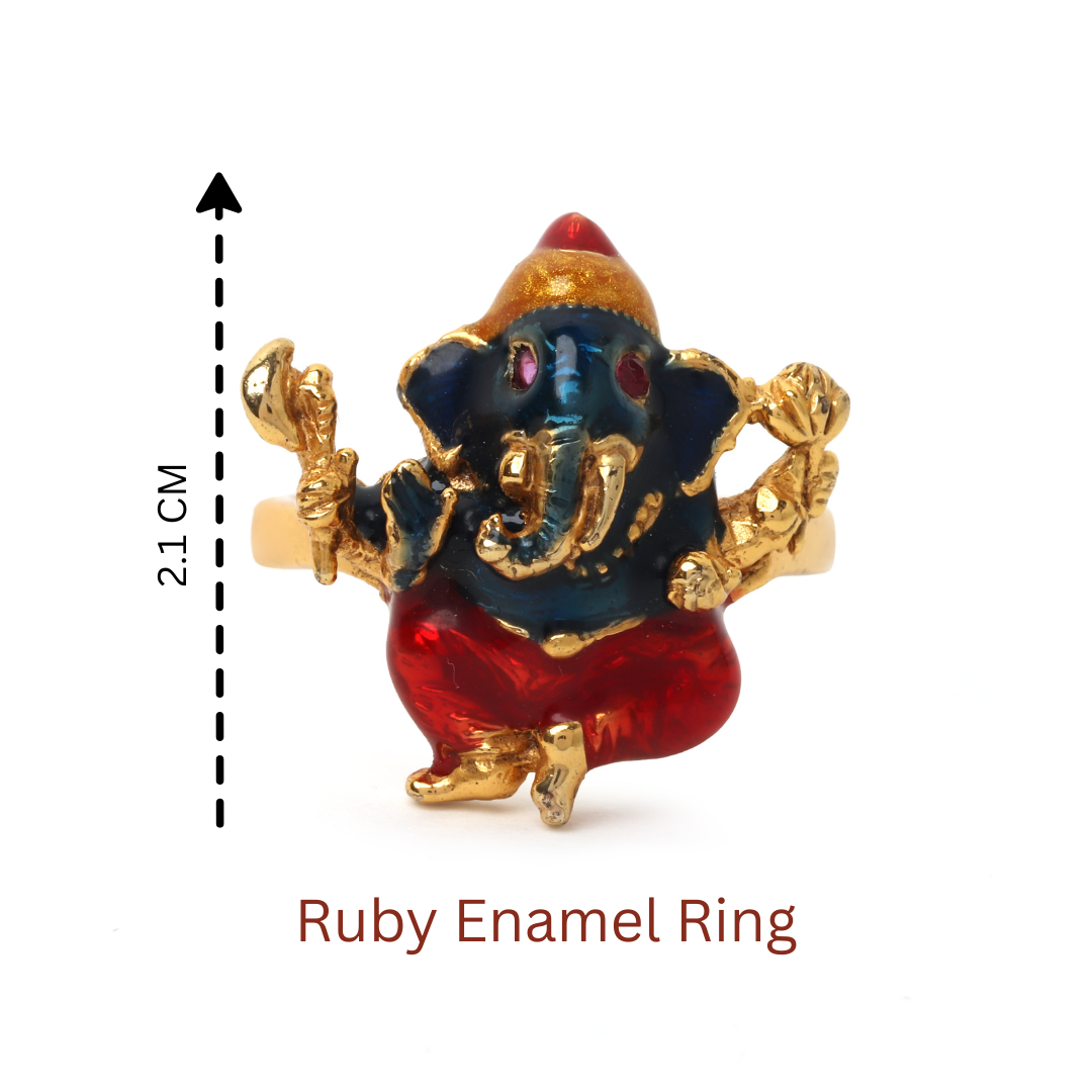 Artisan Ganesha jewelry ring made in Thailand