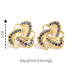 Blue Sapphire Statement Stud Earrings in 18K Gold-Plated Sterling Silver