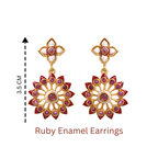 Gold plated sterling silver earrings featuring natural ruby gemstones