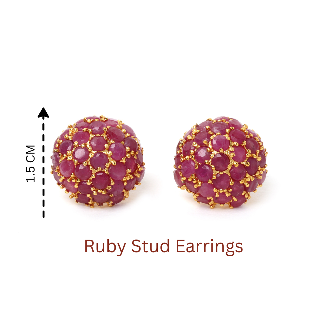 Elegant ruby dome earrings for women