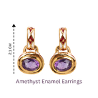 Gold plated sterling silver earrings featuring natural amethyst