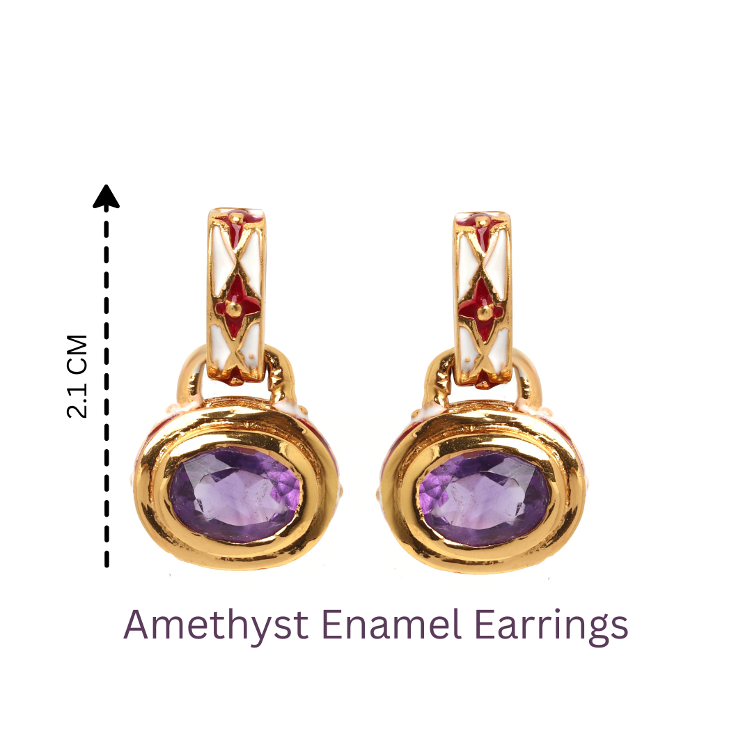 Gold plated sterling silver earrings featuring natural amethyst