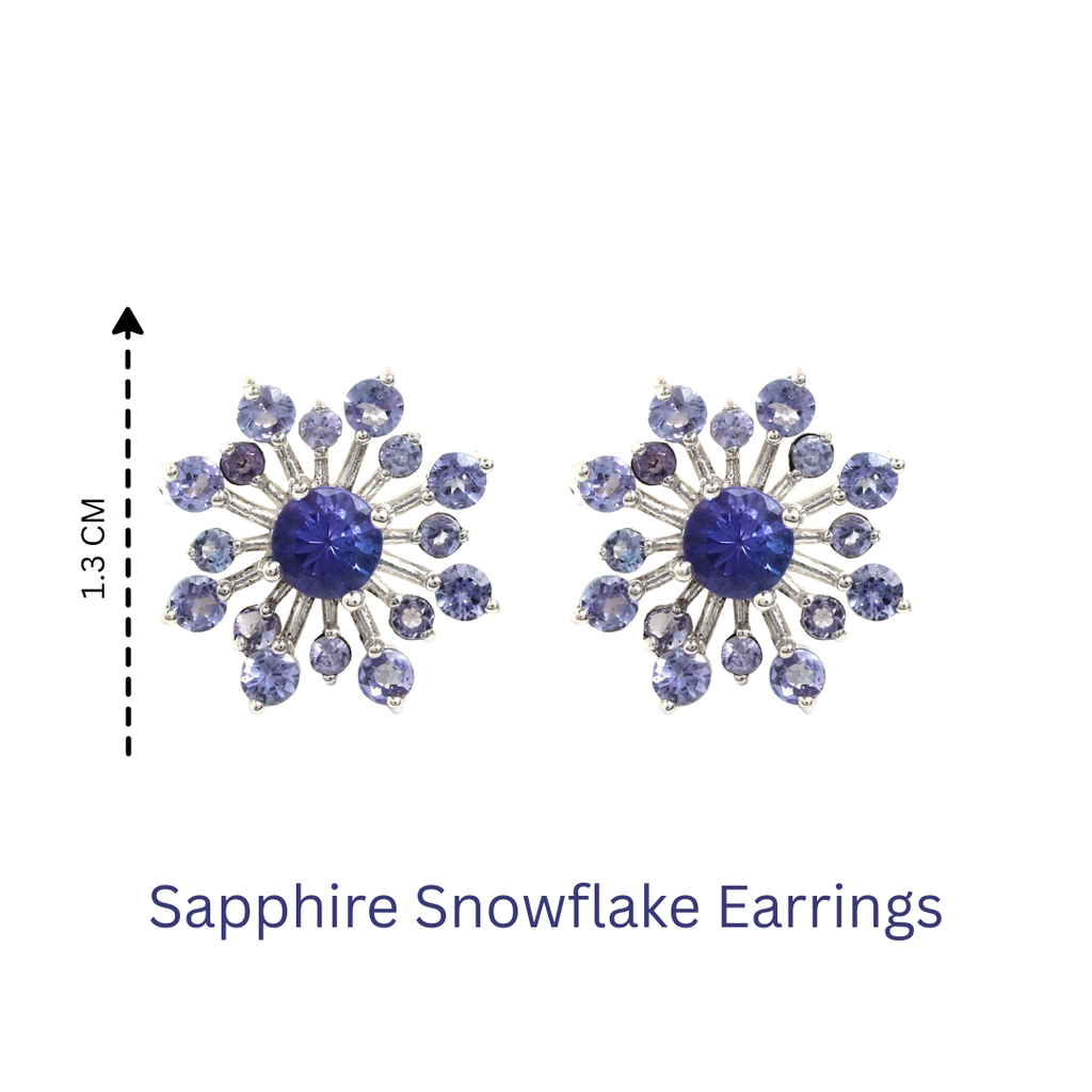 Natural Blue Sapphire Stud Earrings in 925 Sterling Silver
