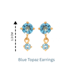 Petite Blue Topaz Dangle Earrings in 18K Gold-Plated Sterling Silver