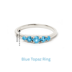 Blue Topaz Five Stone Stacking Ring in 925 Sterling Silver