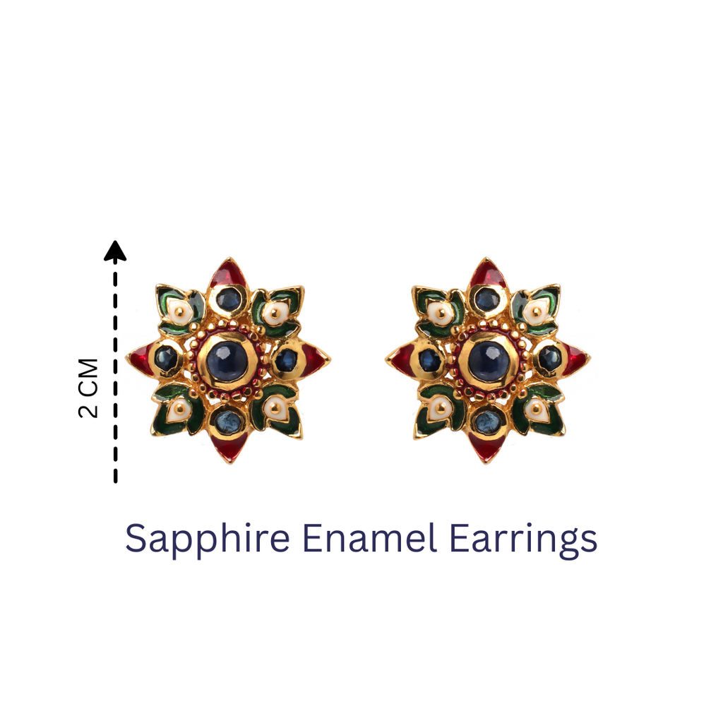 Gold plated sterling silver earrings featuring natural sapphires