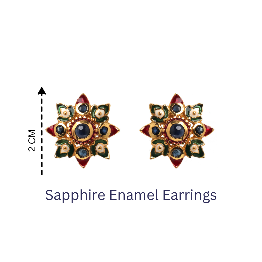 Gold plated sterling silver earrings featuring natural sapphires
