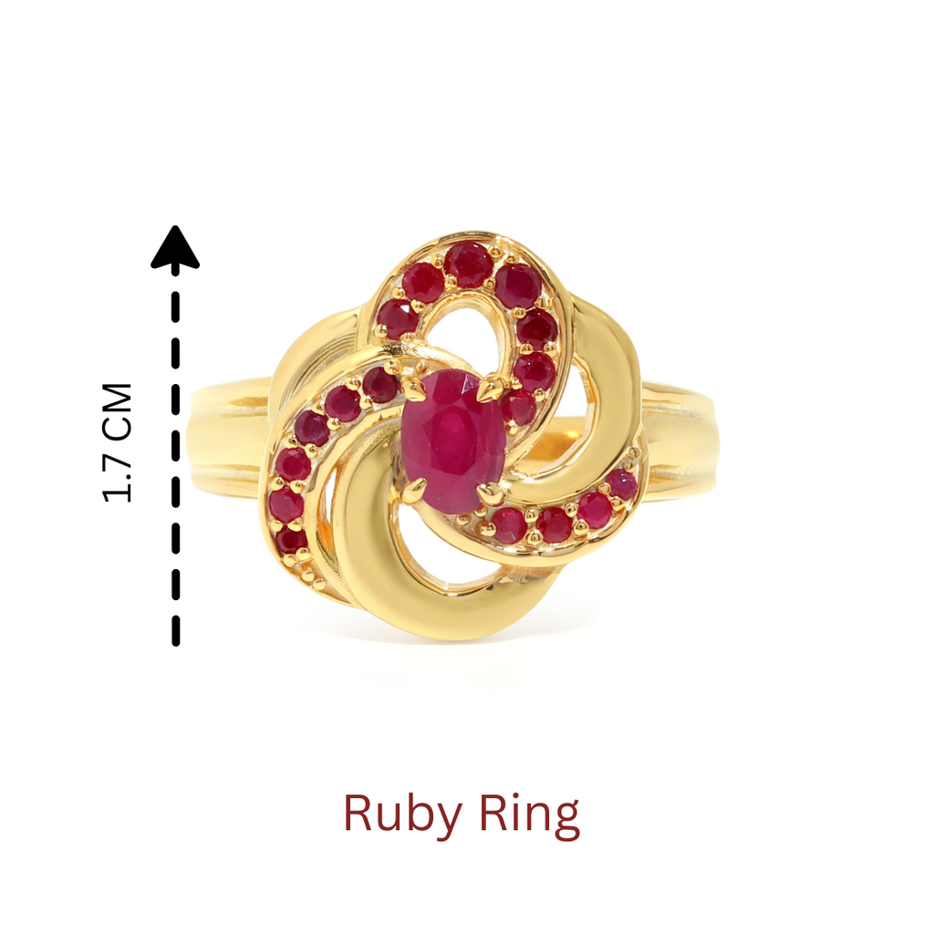 Luxury Ruby Engagement Ring in 18K Gold-Plated Sterling Silver