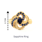 Luxury Blue Sapphire Engagement Ring in 18K Gold-Plated Sterling Silver