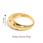 Ruby Dome Ring in 18K Gold-Plated Sterling Silver