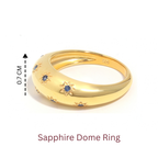 Blue Sapphire Dome Ring in 18K Gold-Plated Sterling Silver