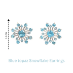 Natural Blue Topaz Stud Earrings in 925 Sterling Silver