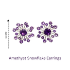 Natural Amethyst Stud Earrings in 925 Sterling Silver