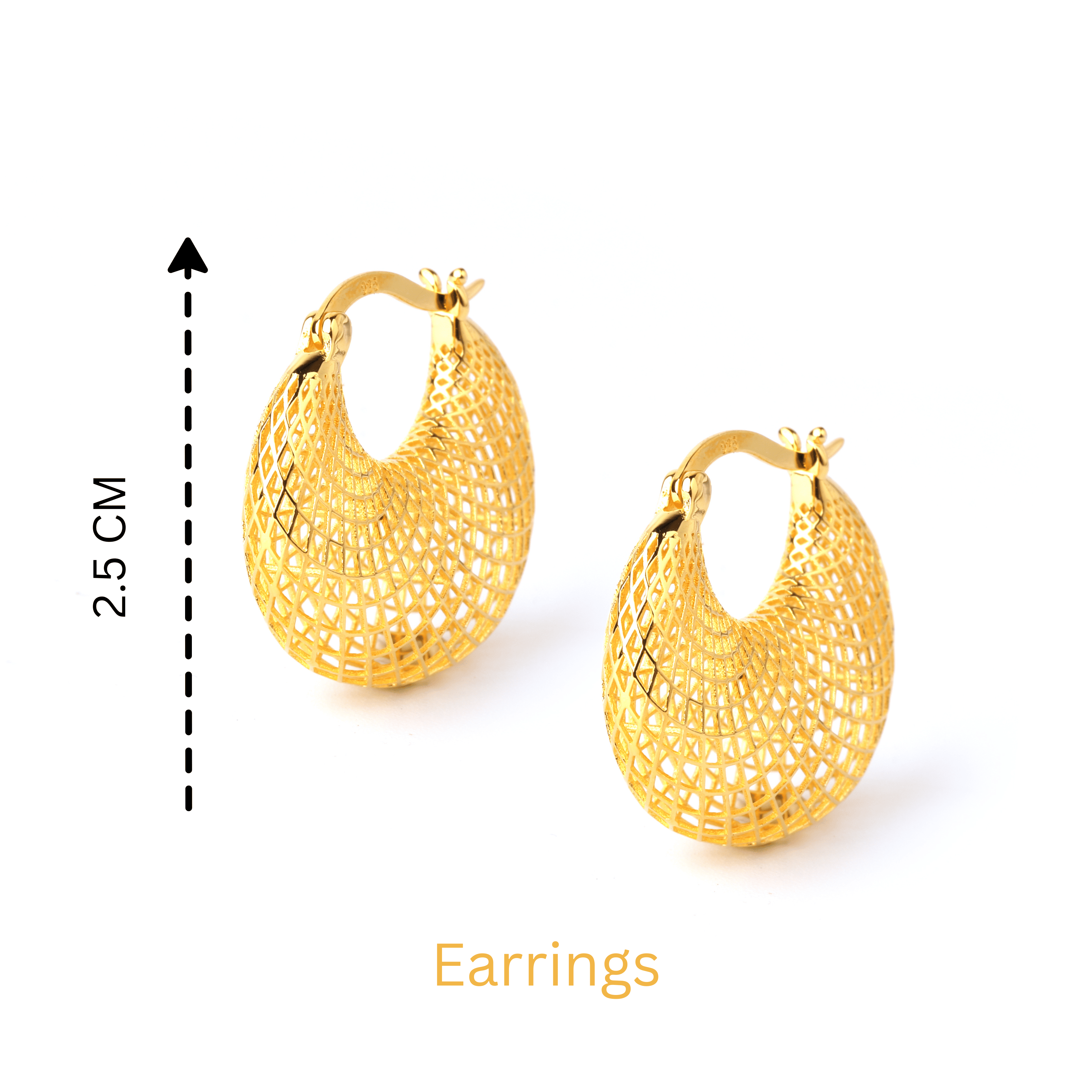 Modern honeycomb-inspired gold plated sterling silver earrings by Jewelry by Crimson