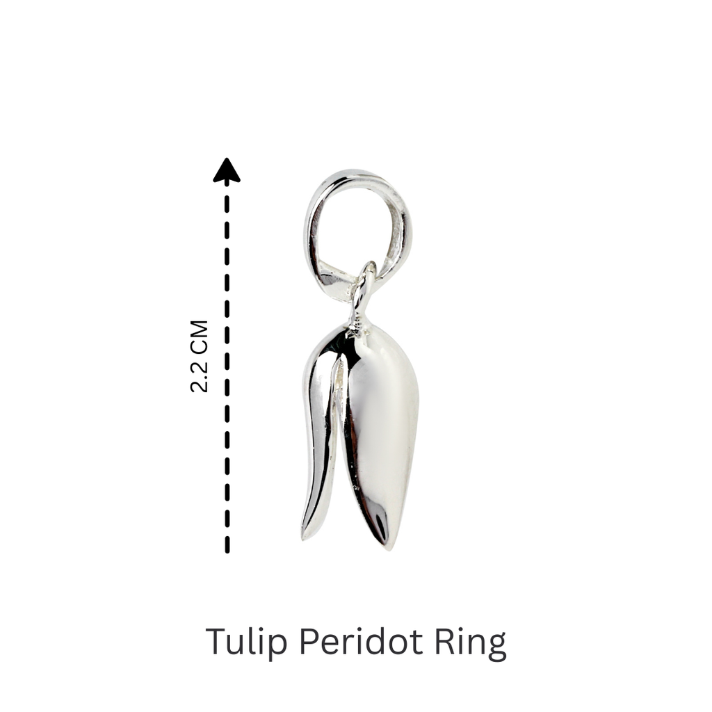 Lightweight silver tulip jewelry pendant