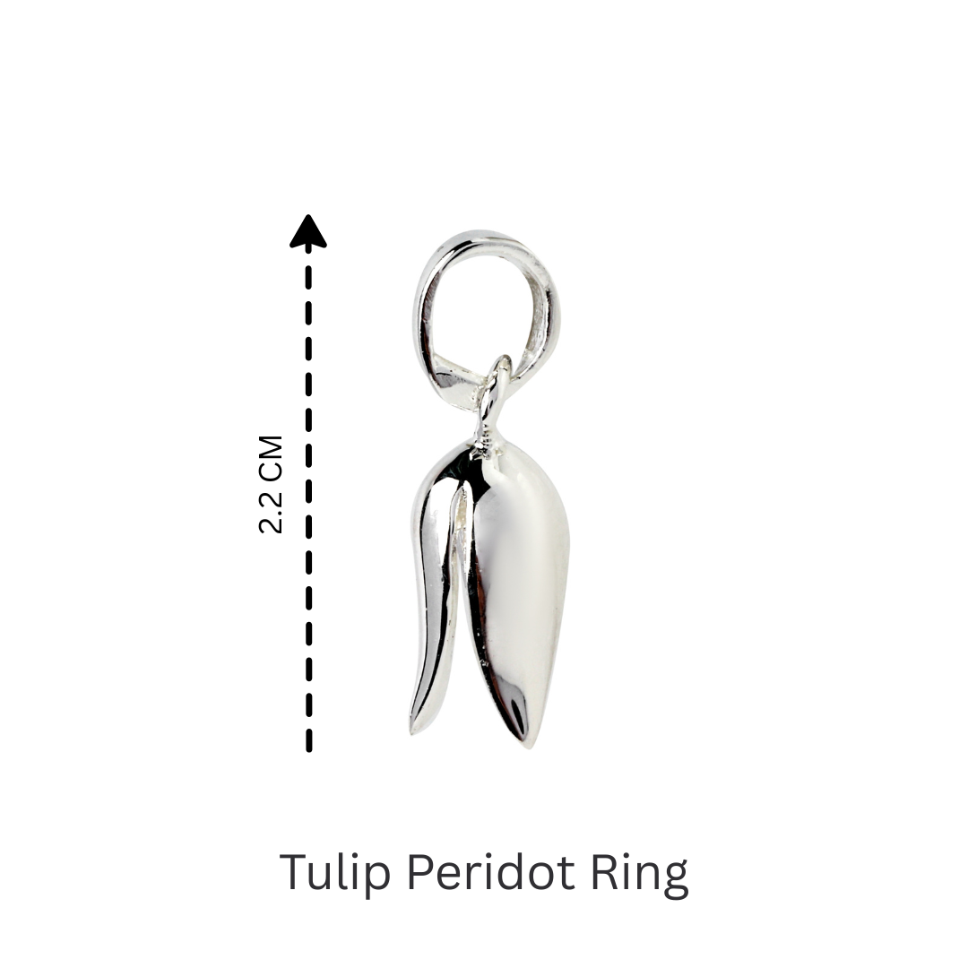 Lightweight silver tulip jewelry pendant