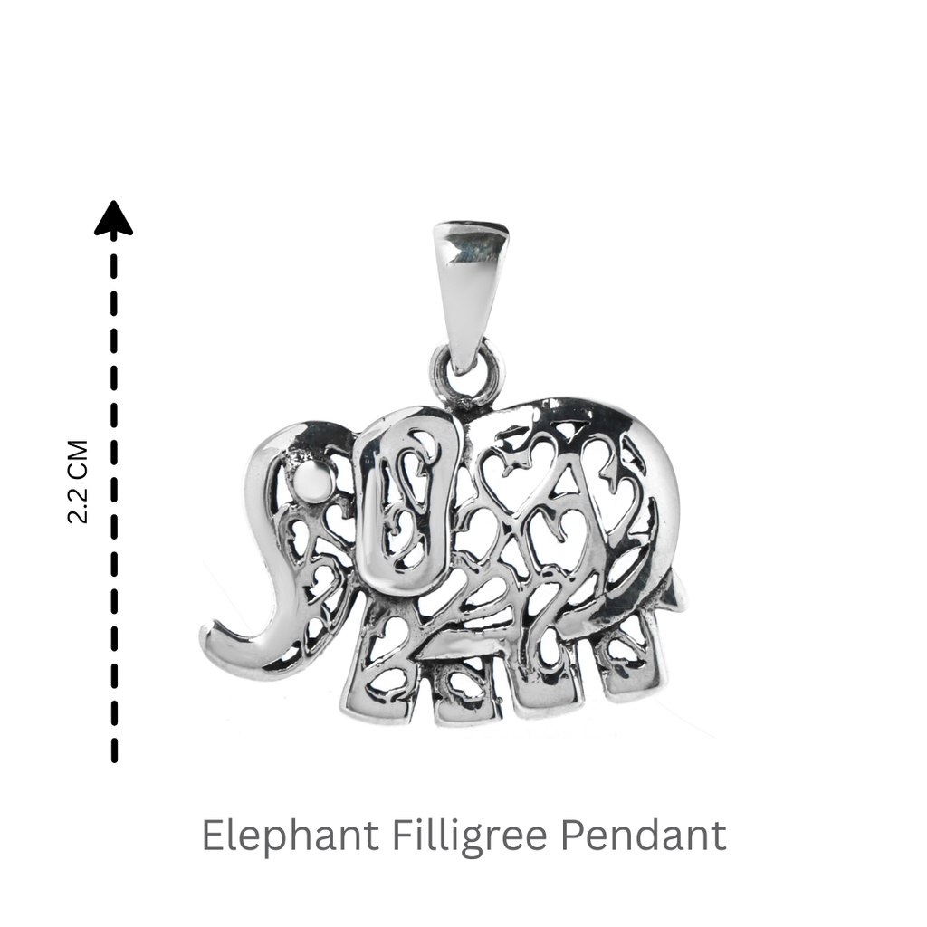 Minimalist elephant jewelry pendant with polished silver finish