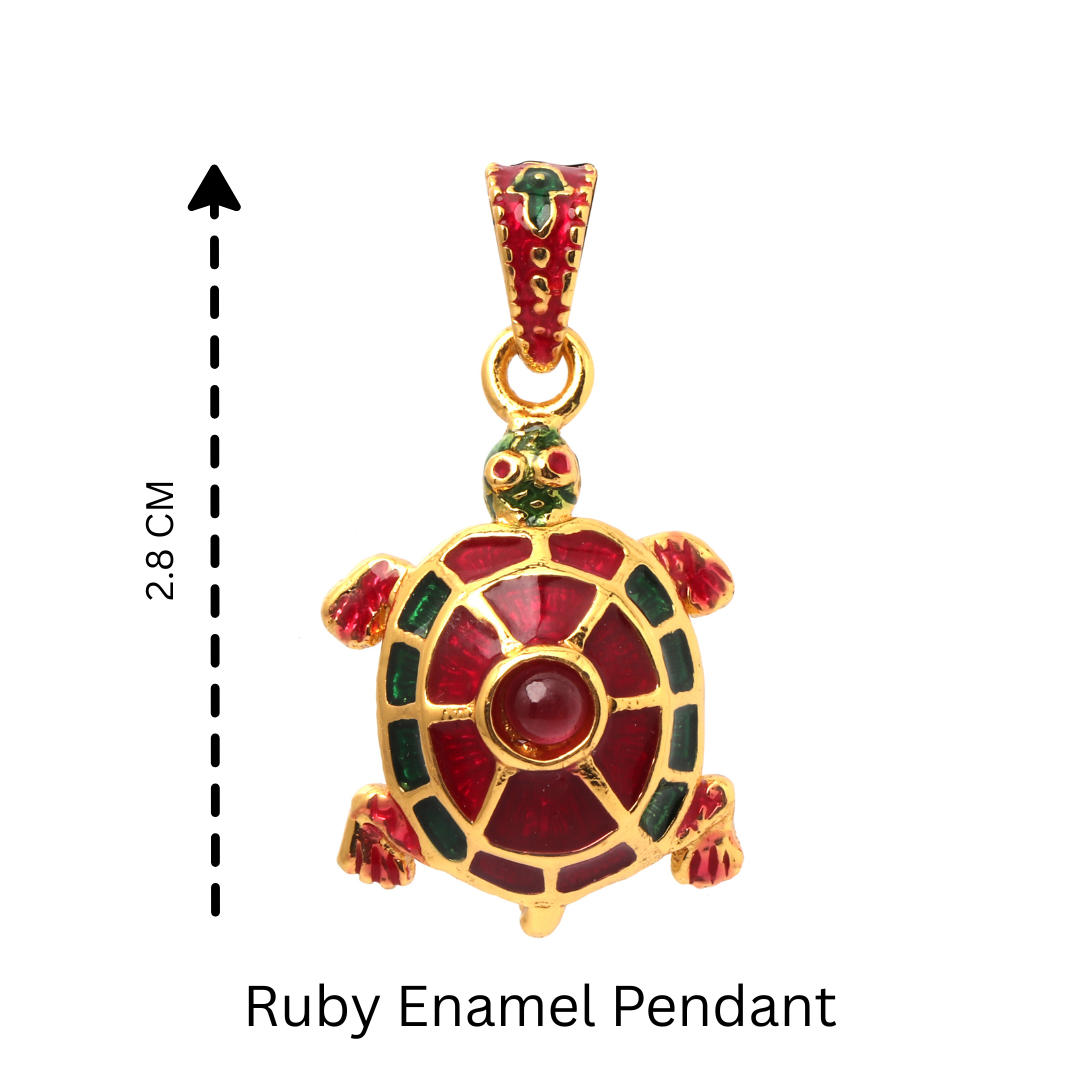 Elegant gold plated gemstone turtle charm pendant