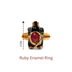 Artisan ruby elephant motif ring handcrafted in Thailand