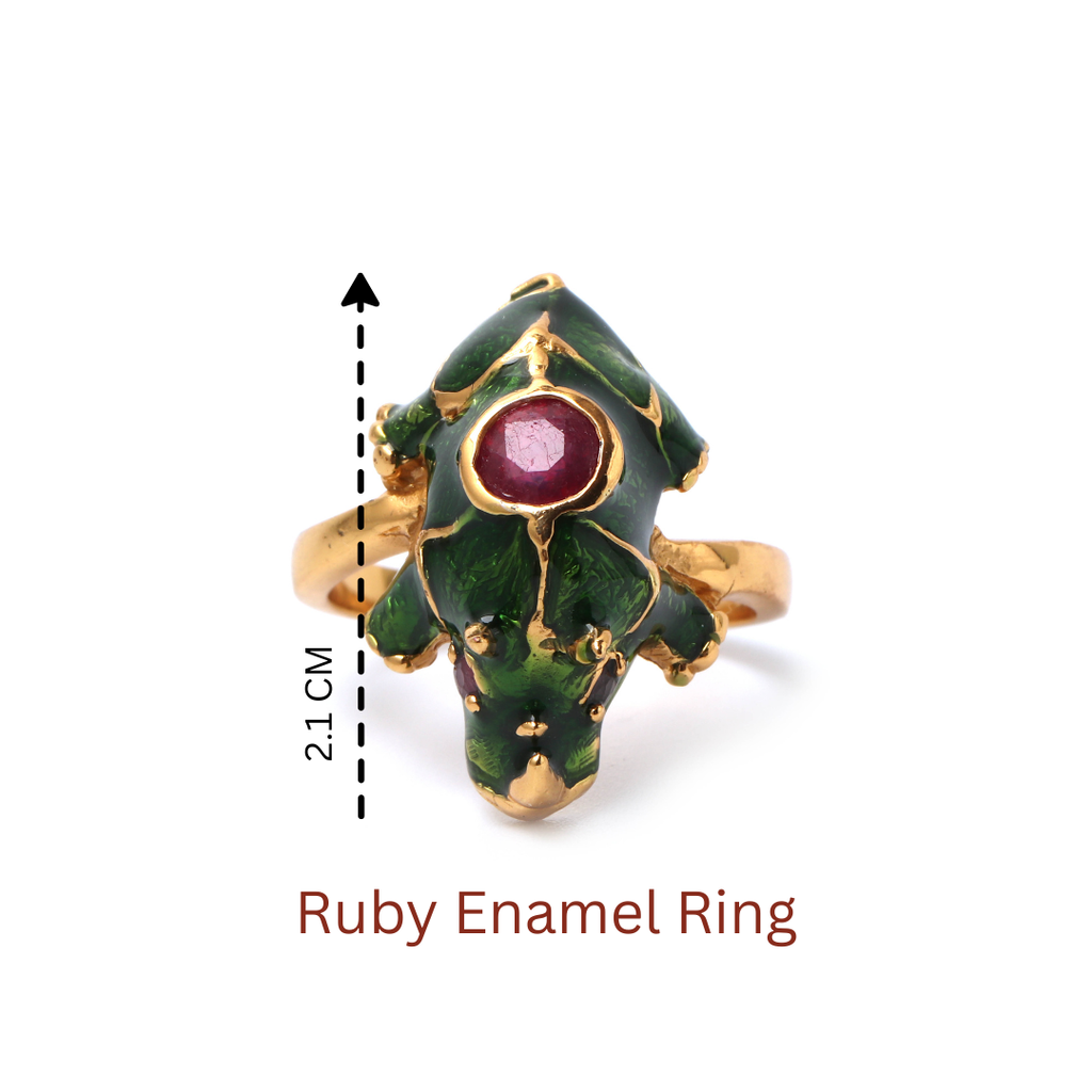 Sterling silver rhino ring with natural ruby centerpiece for women