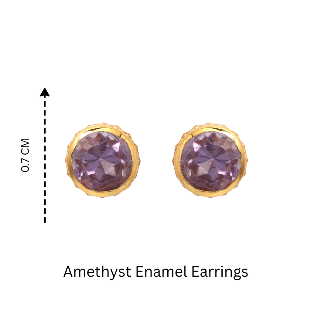 Elegant round amethyst stud earrings by Jewelry by Crimson