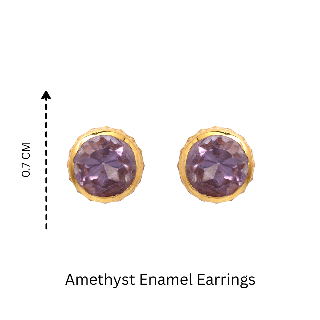 Elegant round amethyst stud earrings by Jewelry by Crimson