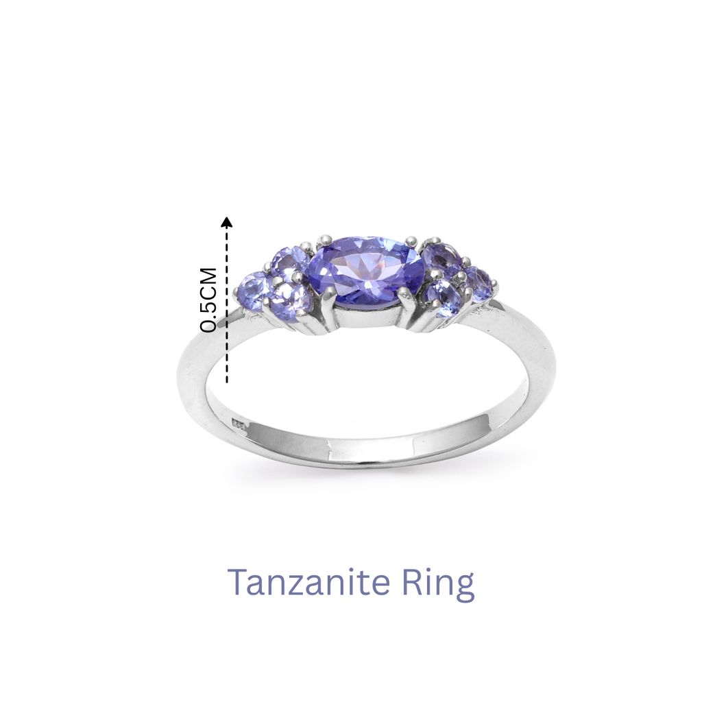 Tanzanite Seven Stone Ring in 925 Sterling Silver