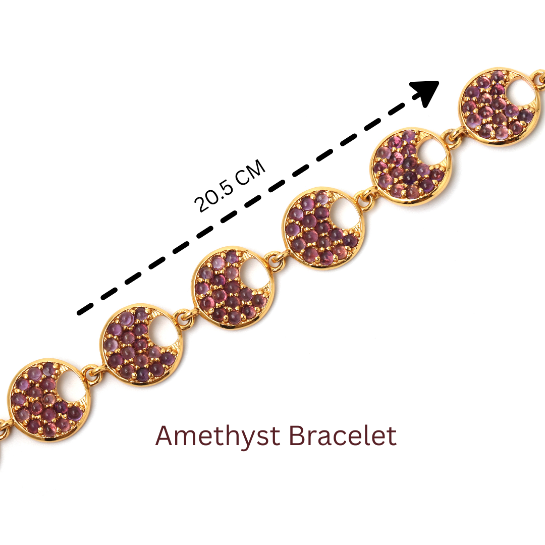 Luxury amethyst bracelet with gold plated sterling silver finish