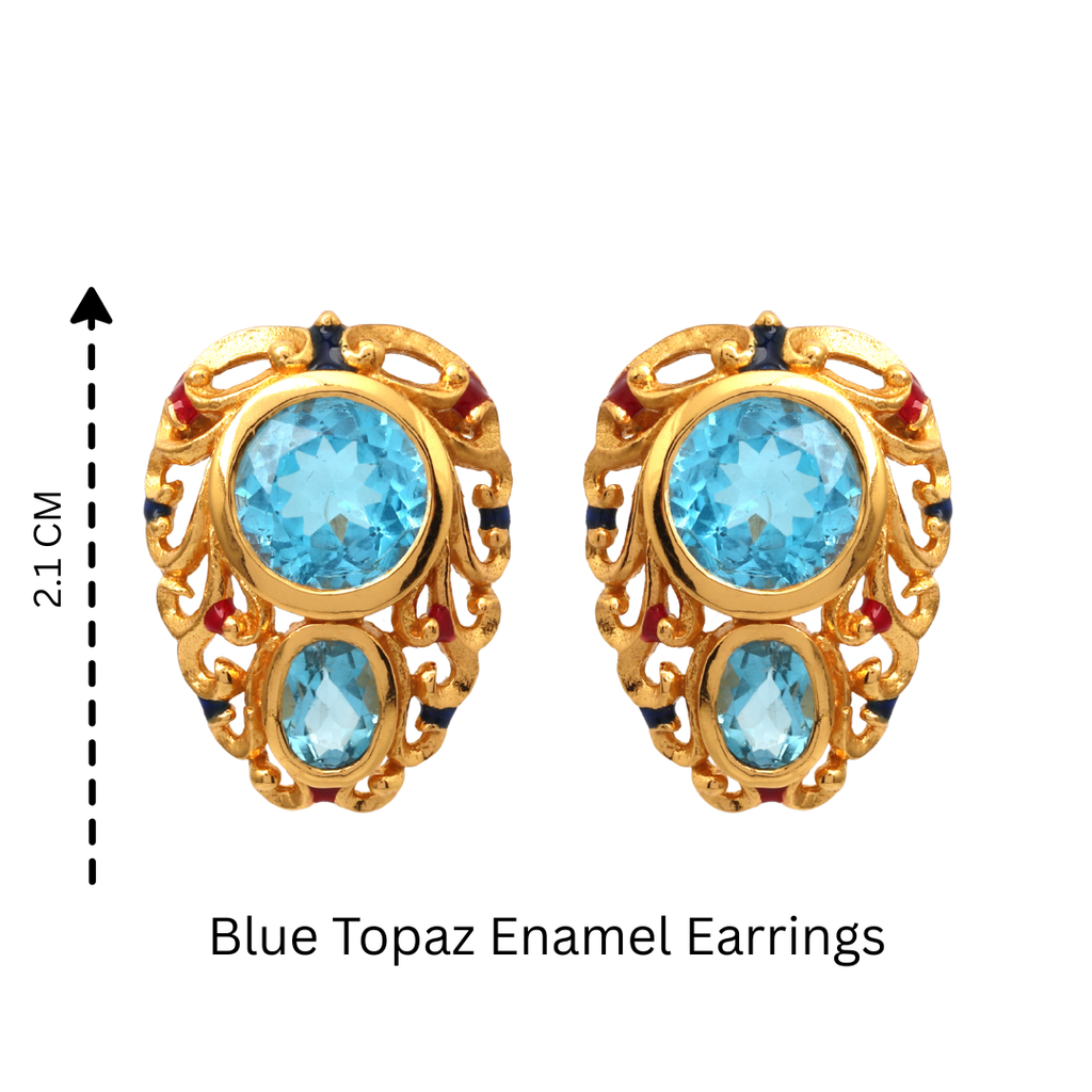 Vintage inspired blue topaz earrings by Jewelry by Crimson