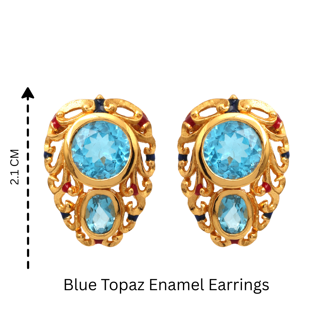 Vintage inspired blue topaz earrings by Jewelry by Crimson