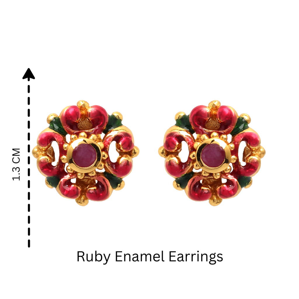 Vintage-inspired ruby floral earrings in sterling silver