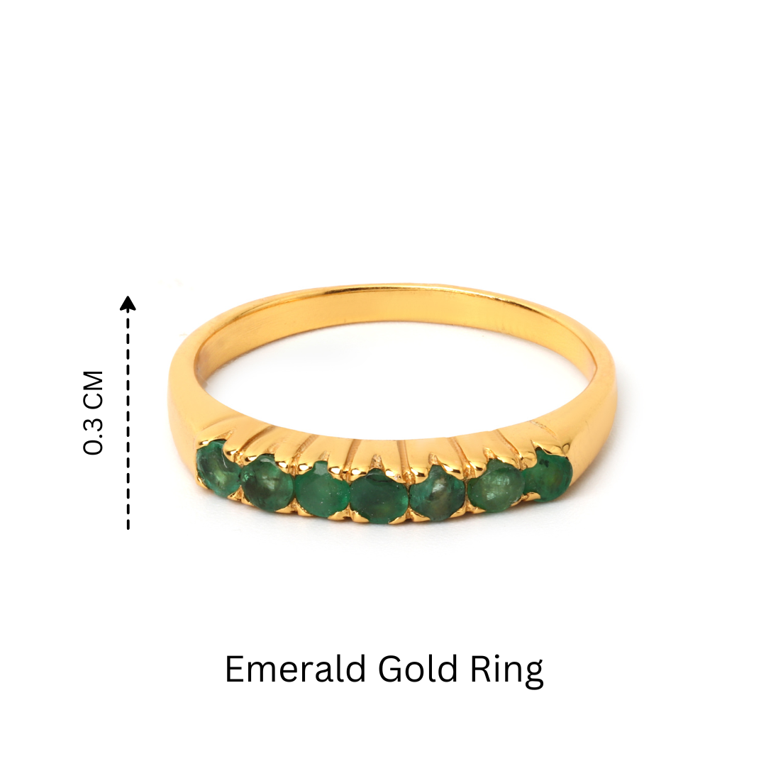 Natural emerald half eternity ring for women