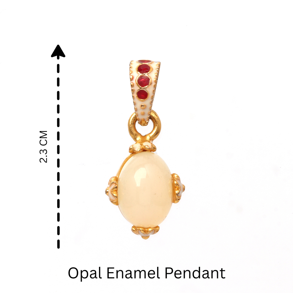 Luxury opal pendant with 14K gold plated finish