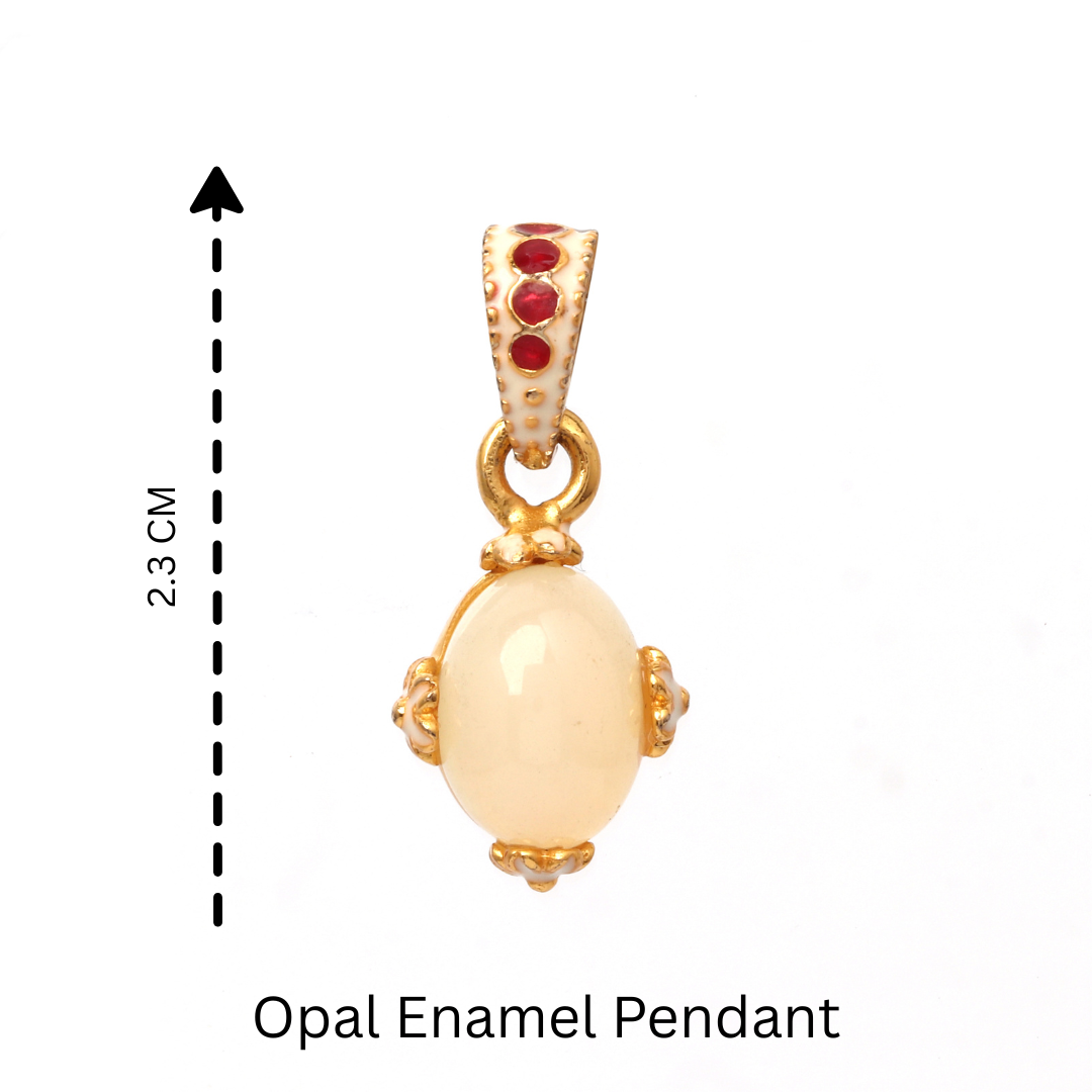 Luxury opal pendant with 14K gold plated finish