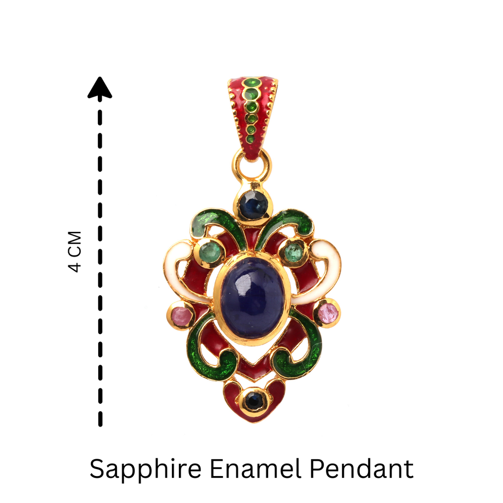 Artisan sterling silver sapphire pendant for women