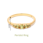 Natural peridot five stone ring handcrafted in Bangkok