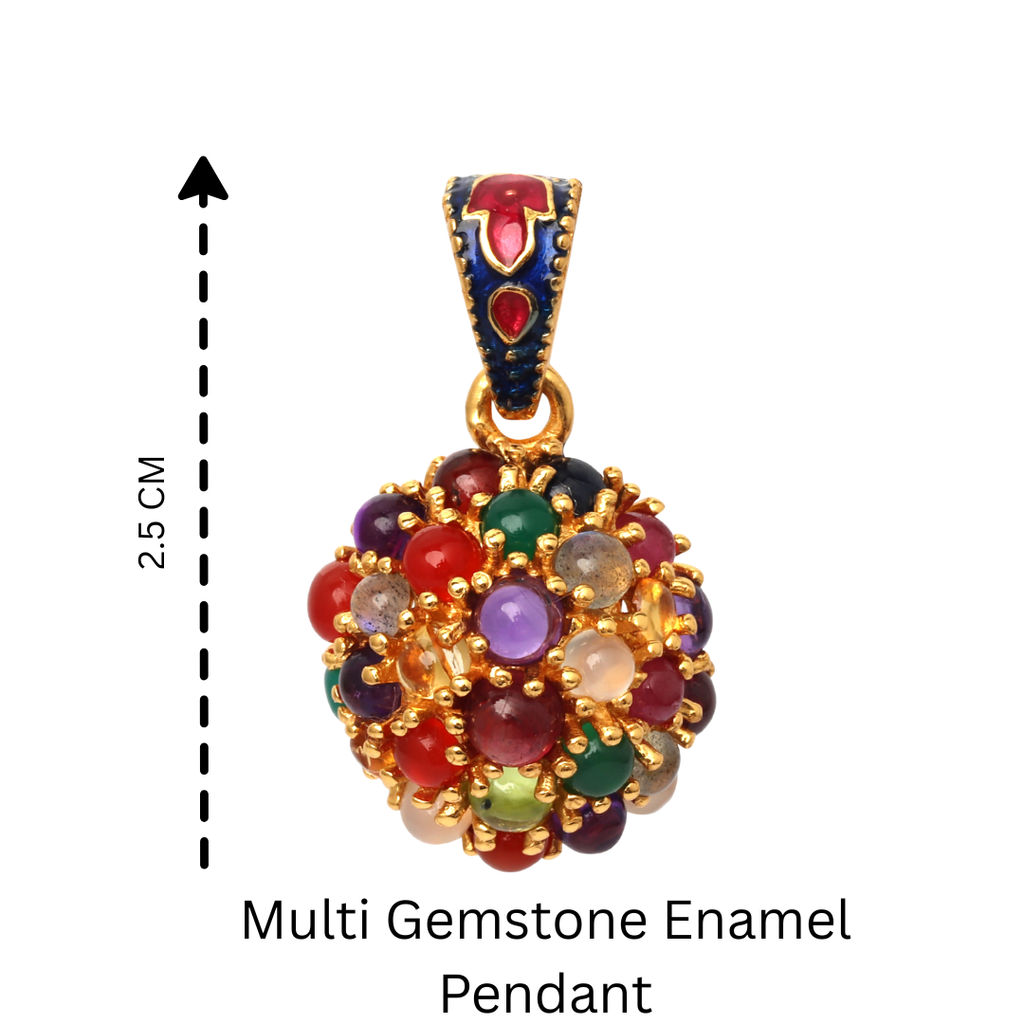 Elegant sterling silver pendant featuring assorted gemstones