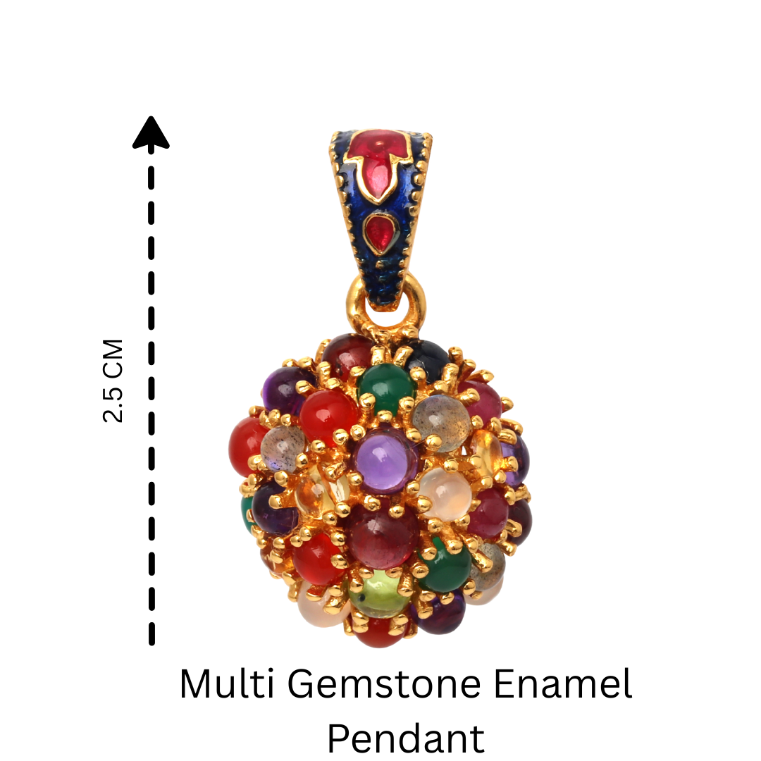 Elegant sterling silver pendant featuring assorted gemstones
