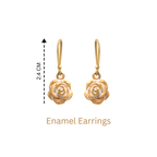 Luxury white and gold floral earrings for women