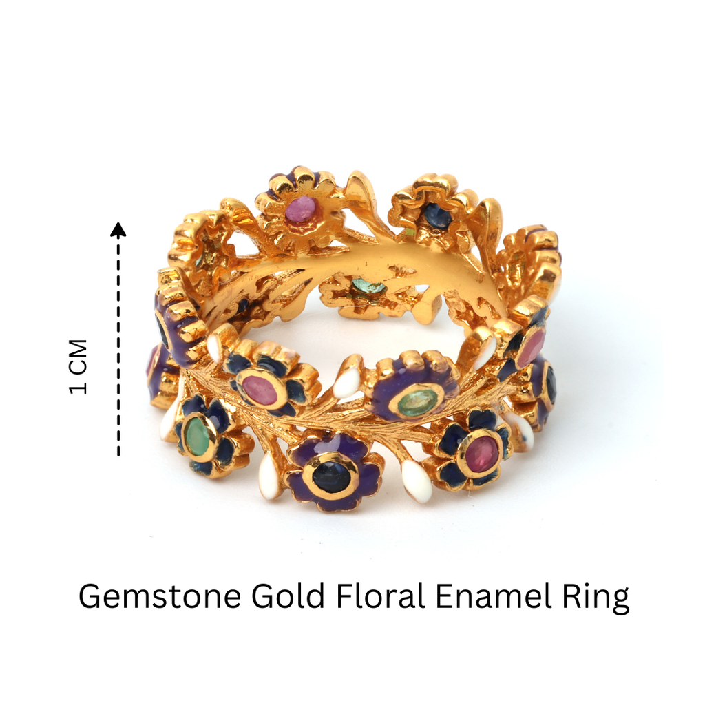 Multi gem statement ring handcrafted in sterling silver