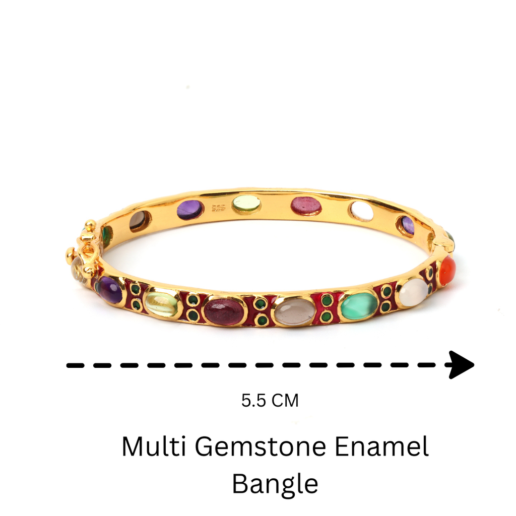 Handcrafted gemstone bangle featuring colorful natural stones