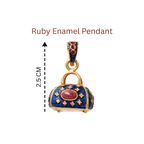 Elegant blue and gold sterling silver handbag pendant for women