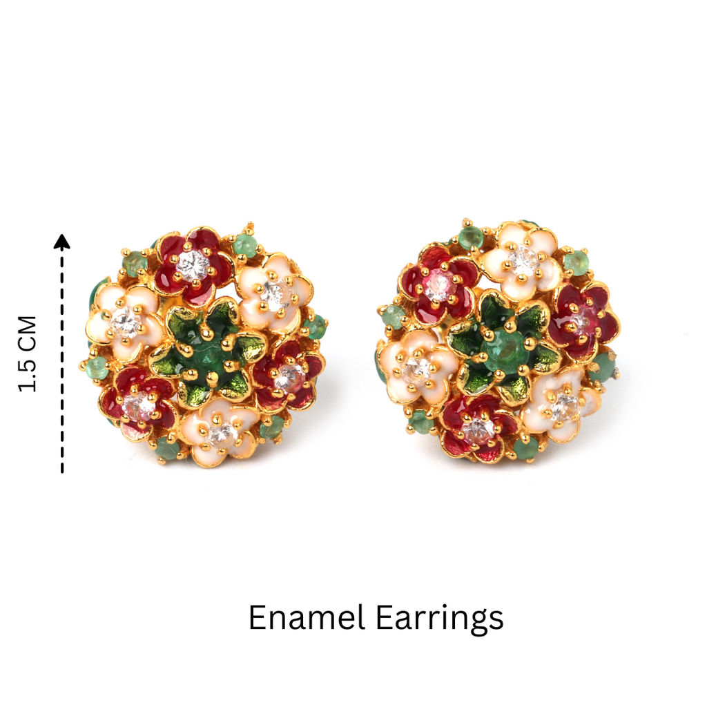 Luxury emerald flower stud earrings by Jewelry by Crimson