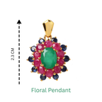 Natural emerald ruby sapphire pendant handcrafted in Bangkok