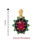 Natural ruby sapphire emerald pendant handcrafted in Bangkok