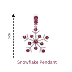 Pink Tourmaline Snowflake Pendant in 925 Sterling Silver